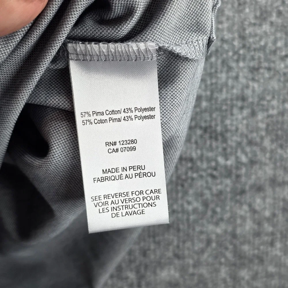 Travis Mathew Mens Pima Cotton Blend Polo Shirt Heather Grey Short Sleeve Size M
